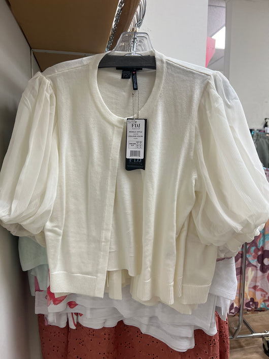 FDJ puff sleeve cardigan ivory