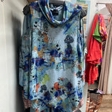 INoah blue sleeveless cowl neck tunic