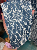 FDJ indigo white textured cowl neck sweater
