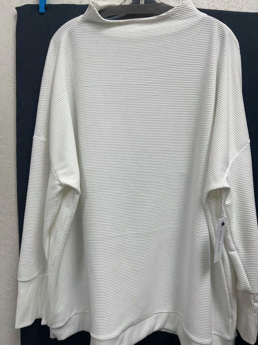 Tribal funnel neck tunic eggshell