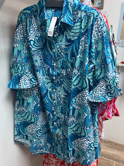 Boho Chic teal turquoise paisley dress
