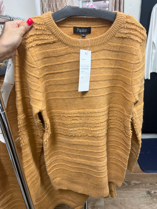 Papillon mustard textured sweater