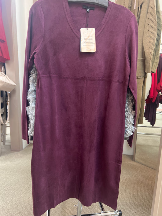 JOH mulberry suede v neck dress