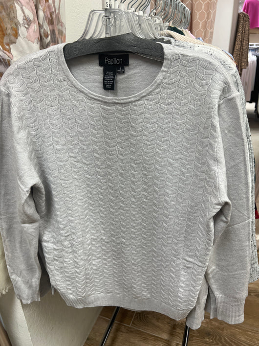 Papillon textured sweater grey
