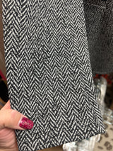 Renuar black combo knit herringbone blazer