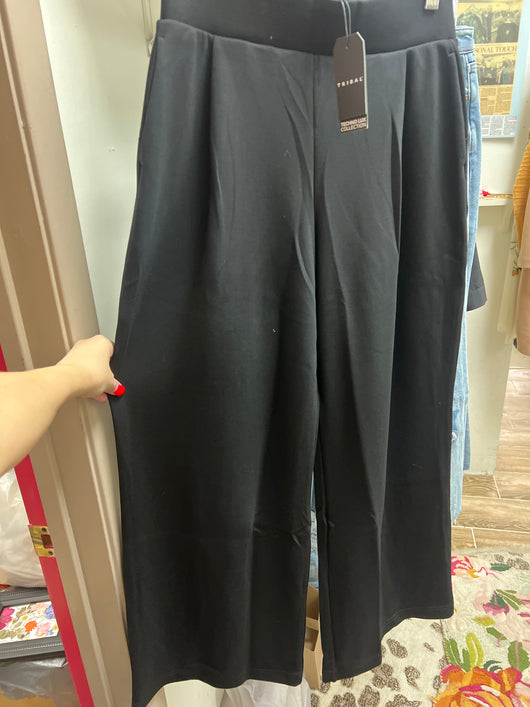 Tribal black wide leg pants