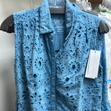 Caite blue eyelet sleeveless dress