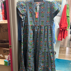 Briton court green tigers maxi dress
