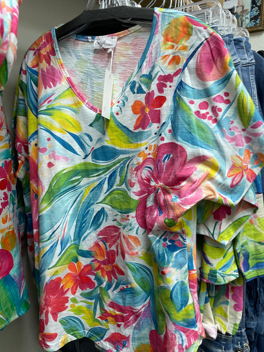 Ethyl floral s/s top