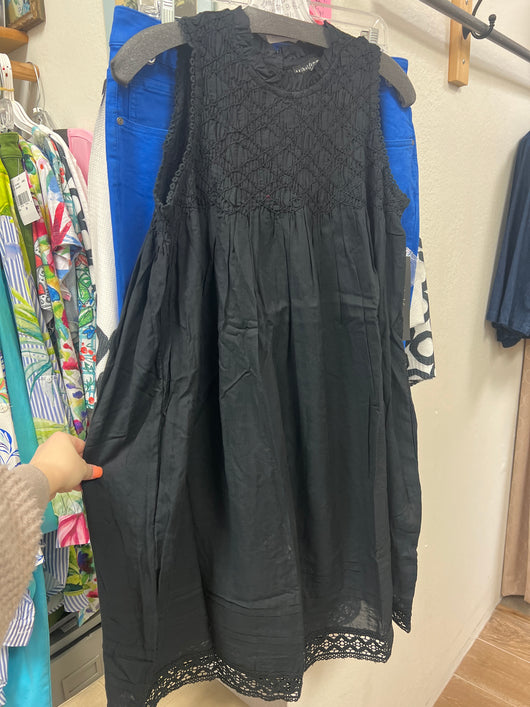 Tribal sleeveless black dress
