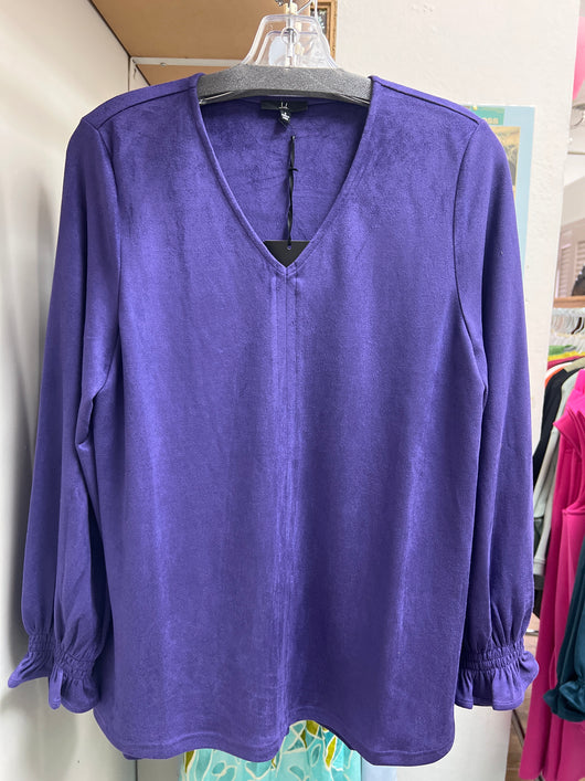JOH suede long sleeve top purple