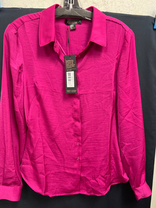 Renuar airflow button up collared shirt orchid pink