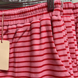 Entro pink red stripe ric rac shorts