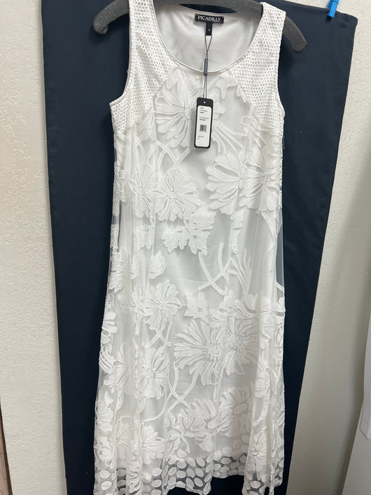 Picadilly white sleeveless floral dress