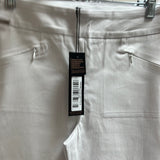 Renuar white capri pull on zipper pockets