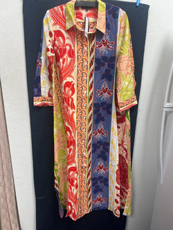 Boho chic multi button up duster dress