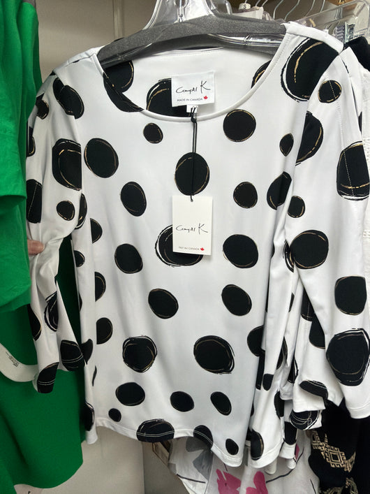 Compli K Black/White Dots Top