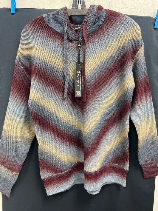 Charlie B Cabernet space die stripe sweater