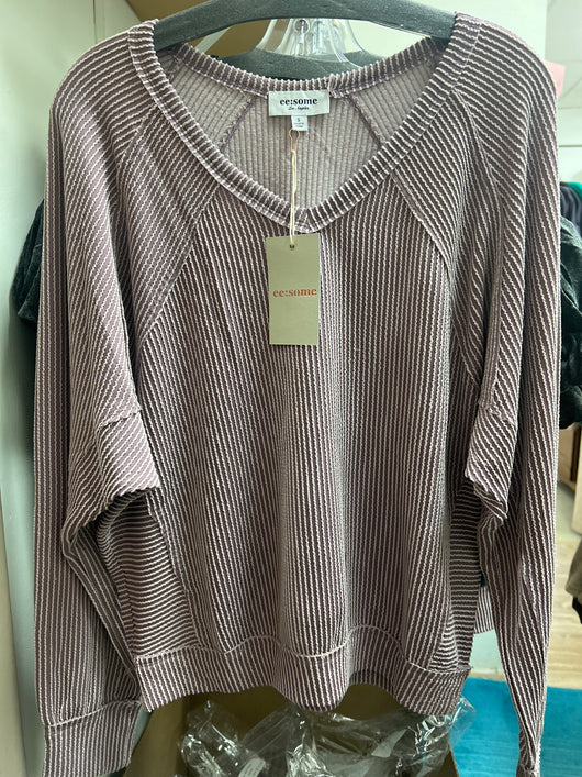Eesome purple ribbed l/s top