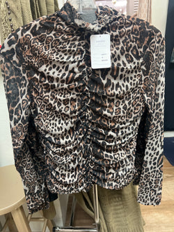 Adore leopard mesh top