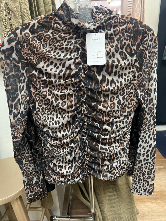 Adore leopard mesh top
