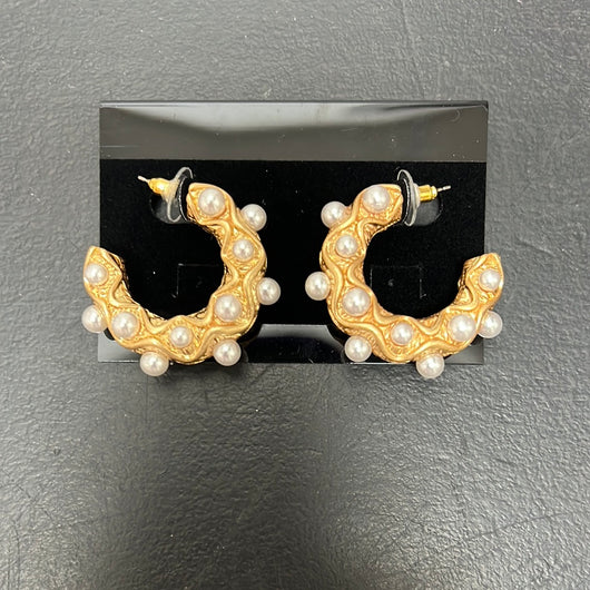 Lordane gold pearl hoops