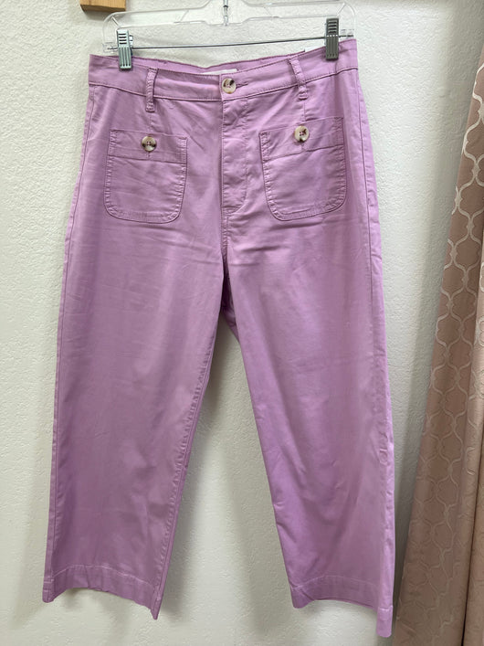 Tribal orchid rose lavender wide leg crop pants
