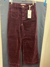 Charlie B patch pocket pants corduroy plum