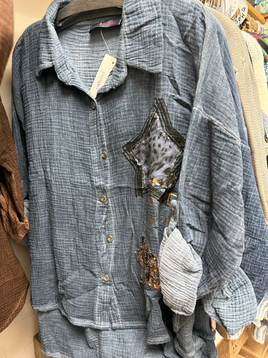 Amorosa Blue Star Top