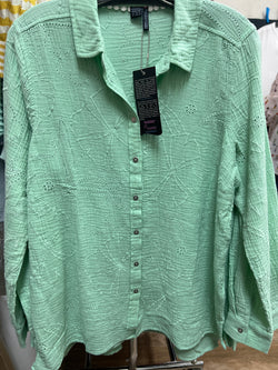 FDJ gauze eyelet tunic patina green