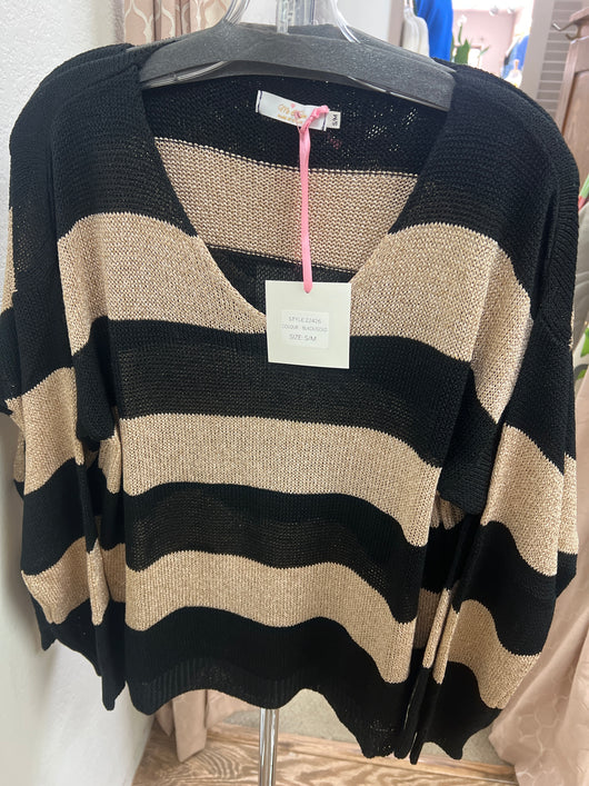 Me & Gee black gold stripe sweater