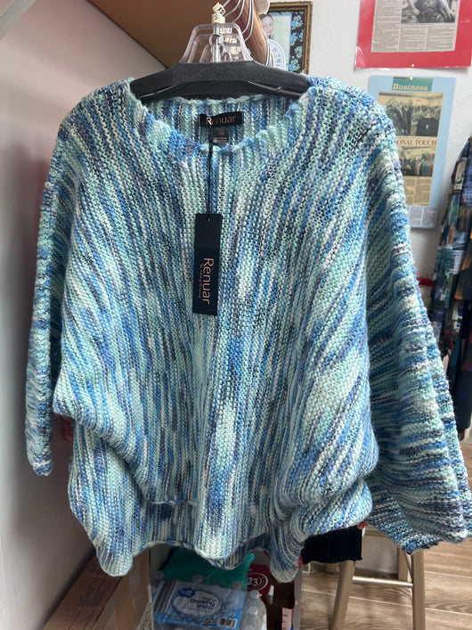 Renuar dolman sweater delphinium combo