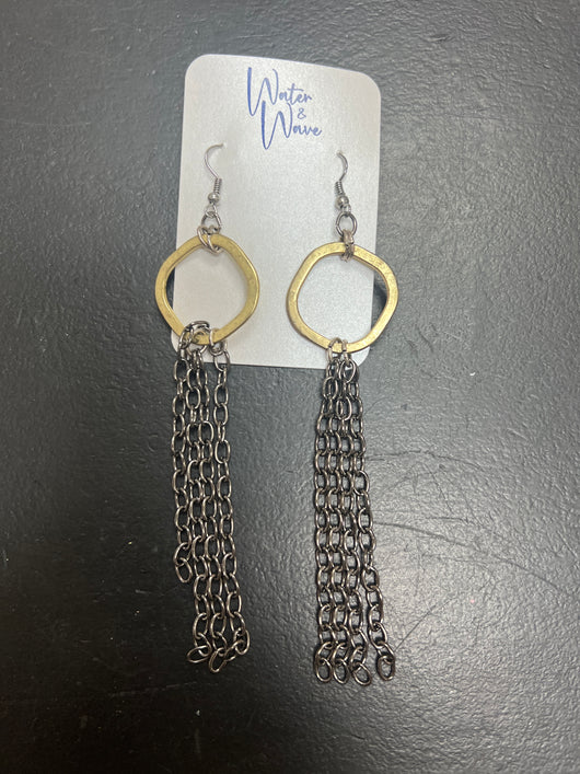 Water & wave indium earrings