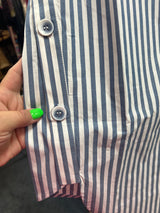 Renuar stripe button up shirt chamco blue