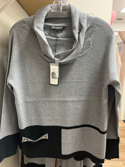 Picadilly grey  lack cowl neck sweater