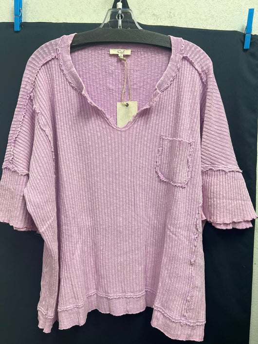 Easel lilac ribbed top