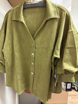 APNY olive suede top