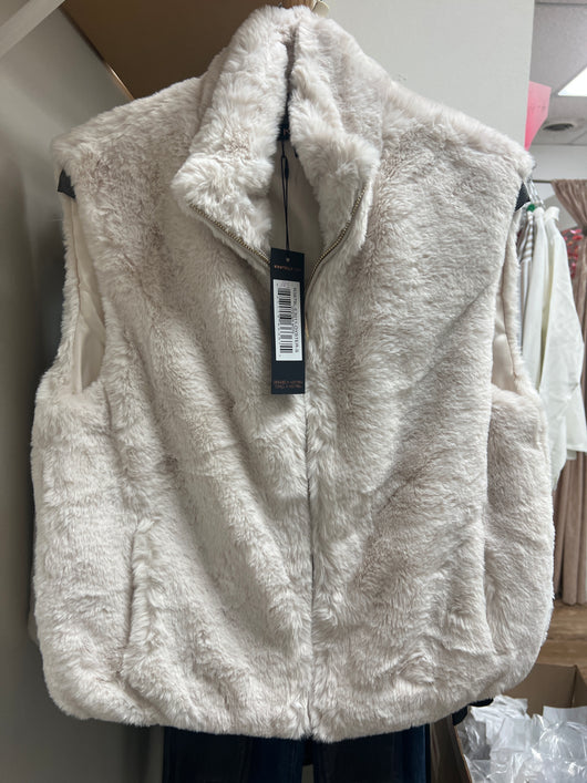 Renuar faux fur vest oyster