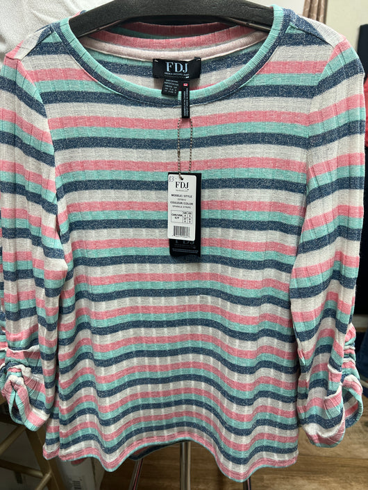 FDJ sparkle stripe multi top