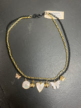 Michele Busch butterfly heart short necklace