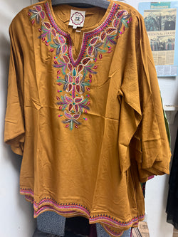 A&A mustard embroidered tunic