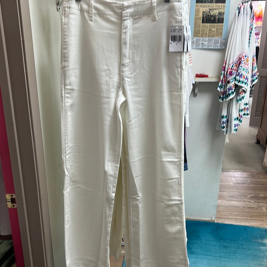 KUT miller high rise white wide leg jeans
