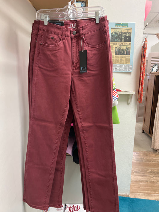 FDJ Suzanne straight leg jeans rust red