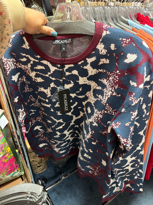 Picadilly “Cabernet & Denim” Sweater