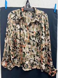 Eesome olive green multi blouse