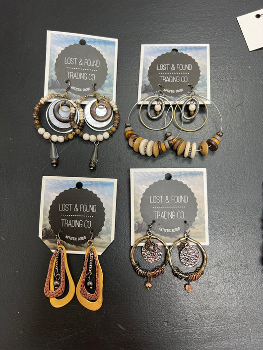 Lost & Found mixed media statement earrings