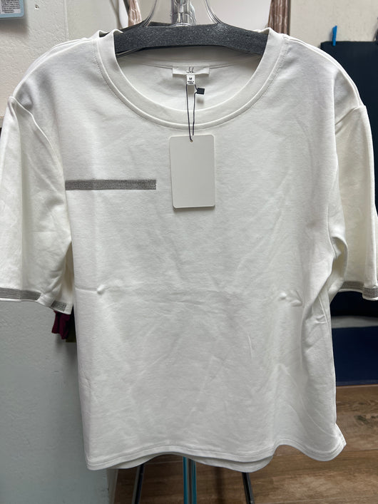 JOH silver embellished roxi top white