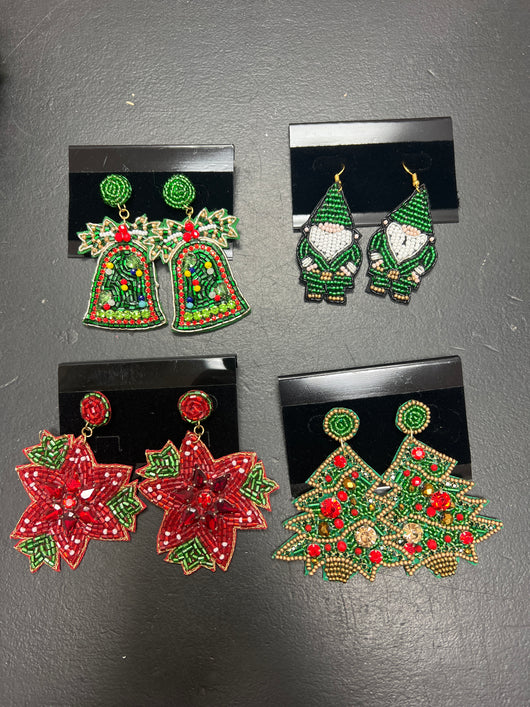 Lordane beaded Christmas earrings