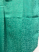 Renuar cap sleeve animal print top jade green