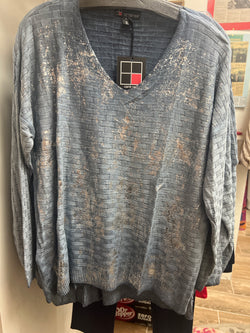 Carre noir blue metallic sweater